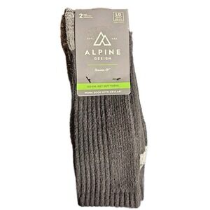 Alpine Design 2 Pair Crew Cut Medium WT Work Socks Size‎ Mens 8-13 Large